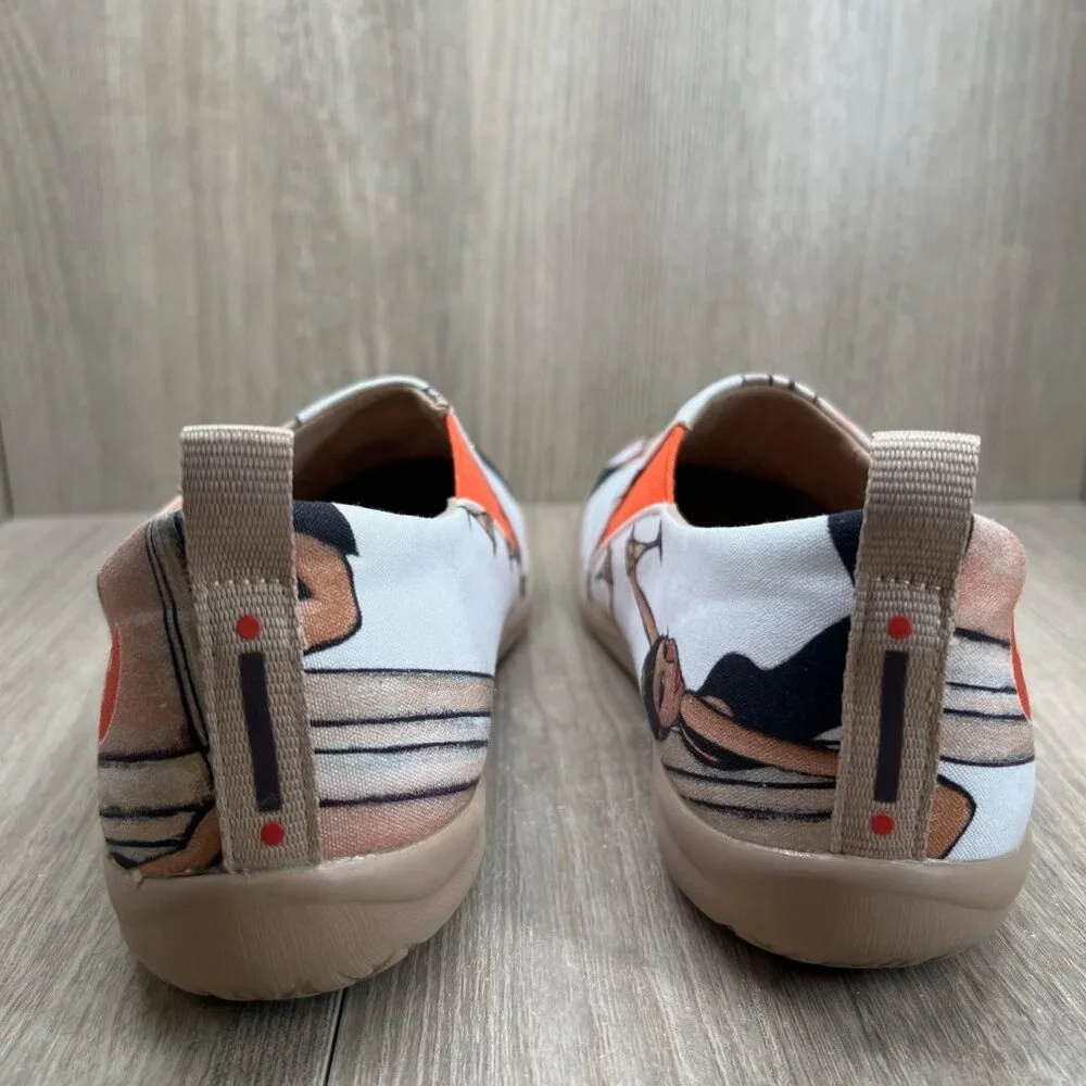 UIN Art Painted Travel Shoes Women 9 Slip On Casual Canvas The Little Dress Pink - Picture 5 of 12